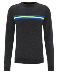 schwarzer Pullover mit einem Rundhalsausschnitt von Petrol Industries