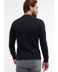 schwarzer Pullover mit einem Rundhalsausschnitt von Petrol Industries