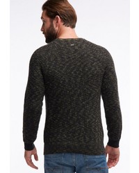 schwarzer Pullover mit einem Rundhalsausschnitt von Petrol Industries