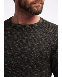 schwarzer Pullover mit einem Rundhalsausschnitt von Petrol Industries