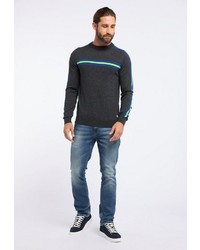 schwarzer Pullover mit einem Rundhalsausschnitt von Petrol Industries