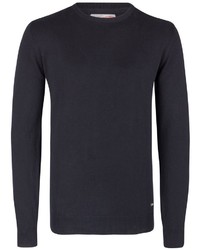 schwarzer Pullover mit einem Rundhalsausschnitt von Petrol Industries