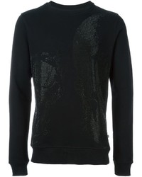 schwarzer Pullover mit einem Rundhalsausschnitt von Philipp Plein