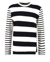 schwarzer Pullover mit einem Rundhalsausschnitt von Plac