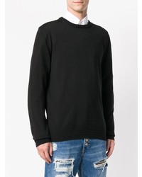 schwarzer Pullover mit einem Rundhalsausschnitt von Dondup