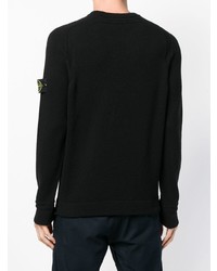 schwarzer Pullover mit einem Rundhalsausschnitt von Stone Island