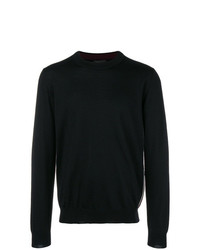 schwarzer Pullover mit einem Rundhalsausschnitt von Prada