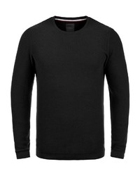 schwarzer Pullover mit einem Rundhalsausschnitt von Produkt