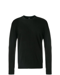 schwarzer Pullover mit einem Rundhalsausschnitt von Ps By Paul Smith