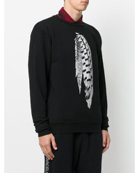 schwarzer Pullover mit einem Rundhalsausschnitt von Marcelo Burlon County of Milan