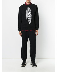 schwarzer Pullover mit einem Rundhalsausschnitt von Marcelo Burlon County of Milan