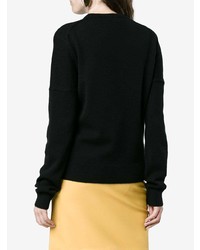 schwarzer Pullover mit einem Rundhalsausschnitt von Calvin Klein 205W39nyc