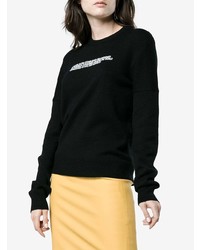 schwarzer Pullover mit einem Rundhalsausschnitt von Calvin Klein 205W39nyc