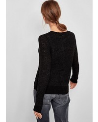 schwarzer Pullover mit einem Rundhalsausschnitt von Q/S designed by