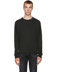 schwarzer Pullover mit einem Rundhalsausschnitt von R 13
