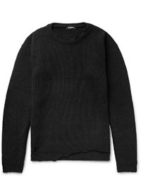 schwarzer Pullover mit einem Rundhalsausschnitt von Raf Simons