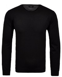 schwarzer Pullover mit einem Rundhalsausschnitt von RAGMAN