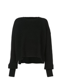 schwarzer Pullover mit einem Rundhalsausschnitt von RE/DONE