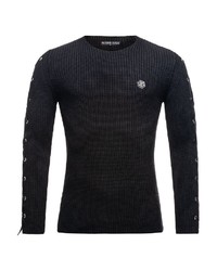 schwarzer Pullover mit einem Rundhalsausschnitt von Redbridge