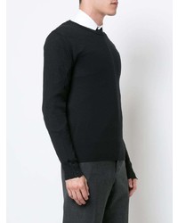 schwarzer Pullover mit einem Rundhalsausschnitt von Thom Browne