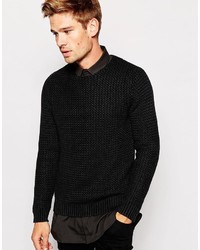 schwarzer Pullover mit einem Rundhalsausschnitt von Replay