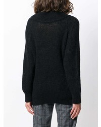 schwarzer Pullover mit einem Rundhalsausschnitt von Roberto Collina