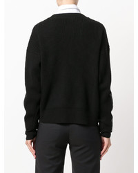 schwarzer Pullover mit einem Rundhalsausschnitt von Stella McCartney