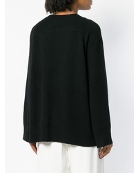 schwarzer Pullover mit einem Rundhalsausschnitt von Sminfinity
