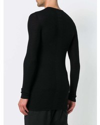 schwarzer Pullover mit einem Rundhalsausschnitt von Rick Owens