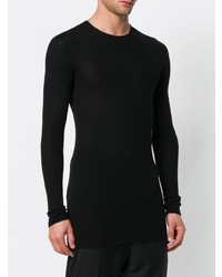 schwarzer Pullover mit einem Rundhalsausschnitt von Rick Owens