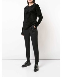 schwarzer Pullover mit einem Rundhalsausschnitt von Haider Ackermann