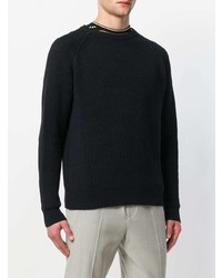 schwarzer Pullover mit einem Rundhalsausschnitt von Harmony Paris