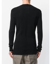 schwarzer Pullover mit einem Rundhalsausschnitt von Rick Owens