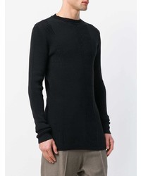 schwarzer Pullover mit einem Rundhalsausschnitt von Rick Owens