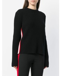 schwarzer Pullover mit einem Rundhalsausschnitt von Calvin Klein 205W39nyc