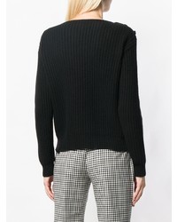 schwarzer Pullover mit einem Rundhalsausschnitt von Max Mara