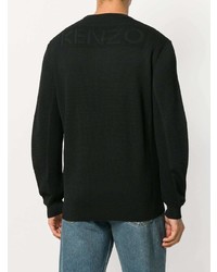 schwarzer Pullover mit einem Rundhalsausschnitt von Kenzo