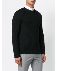 schwarzer Pullover mit einem Rundhalsausschnitt von Nuur