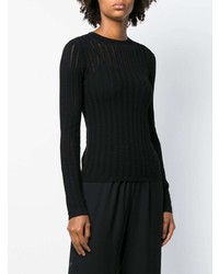 schwarzer Pullover mit einem Rundhalsausschnitt von Theory