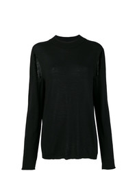 schwarzer Pullover mit einem Rundhalsausschnitt von Rick Owens