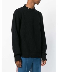 schwarzer Pullover mit einem Rundhalsausschnitt von MSGM