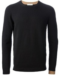 schwarzer Pullover mit einem Rundhalsausschnitt von Roberto Collina