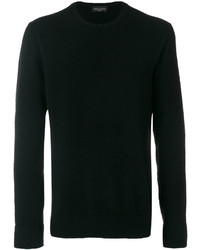 schwarzer Pullover mit einem Rundhalsausschnitt von Roberto Collina