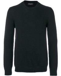 schwarzer Pullover mit einem Rundhalsausschnitt von Roberto Collina