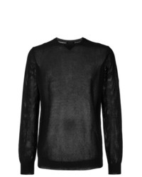 schwarzer Pullover mit einem Rundhalsausschnitt von Roberto Collina