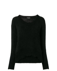 schwarzer Pullover mit einem Rundhalsausschnitt von Roberto Collina