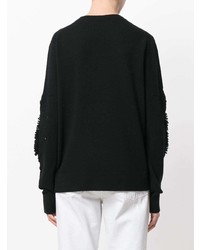 schwarzer Pullover mit einem Rundhalsausschnitt von Barrie