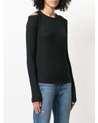 schwarzer Pullover mit einem Rundhalsausschnitt von Rag & Bone