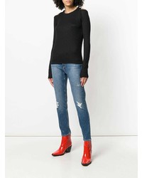 schwarzer Pullover mit einem Rundhalsausschnitt von Rag & Bone