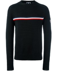 schwarzer Pullover mit einem Rundhalsausschnitt von Rossignol